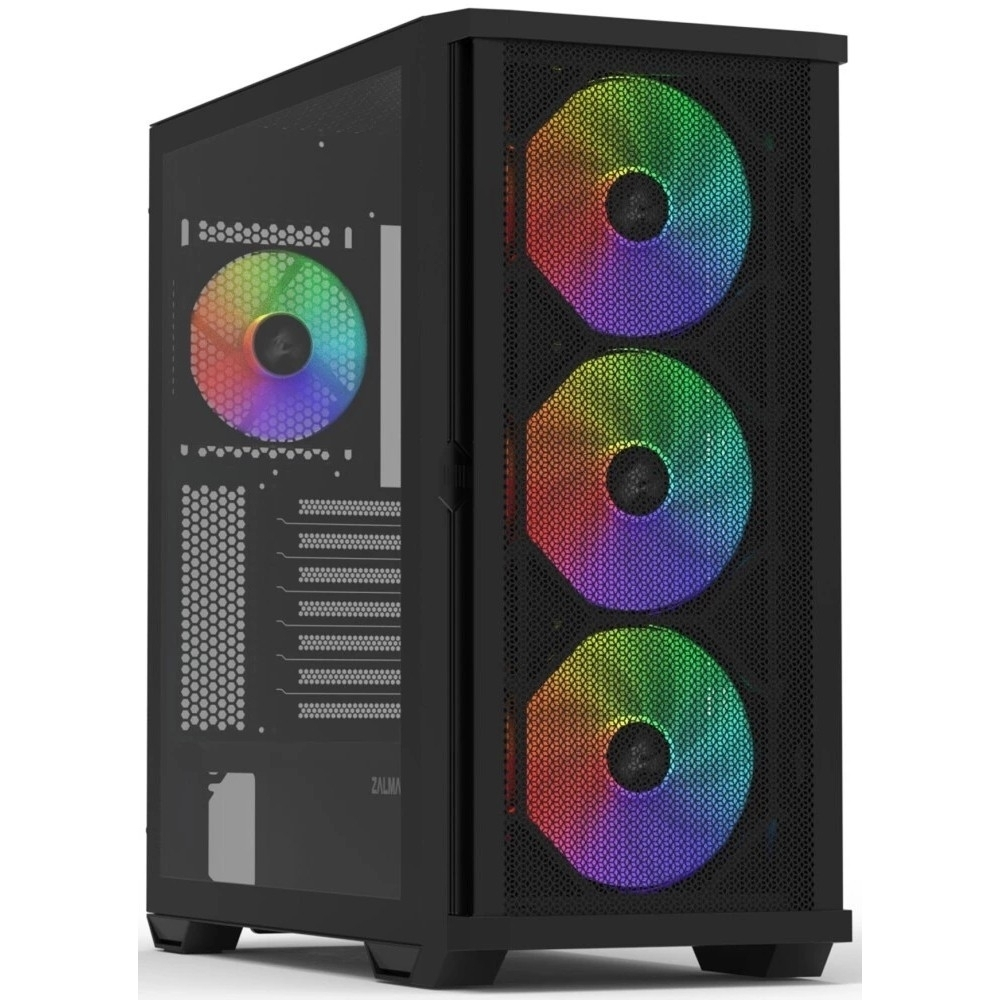 Корпус для компьютера ZALMAN Z10 PLUS, без БП, боковое окно (закаленное стекло), черный, ATX