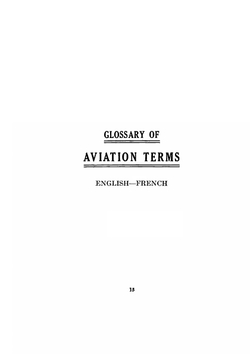 Glossary of aviation terms. Termes d'aviation. English-French. Français-anglais | V.W. Page