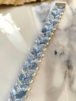 Браслет из бисера "Змейка" 19 см ручной работы с камнем Кианит