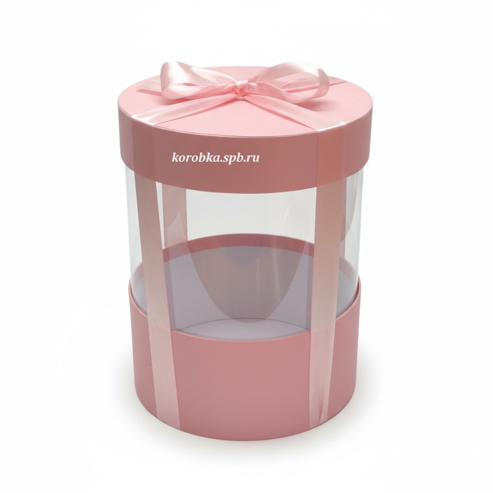 Коробка аквариум 20 см Цвет : Нежно розовый .