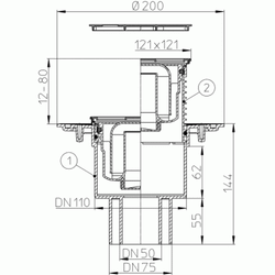 Трап HL с вертикальным выпуском HL 310N DN50/75/110