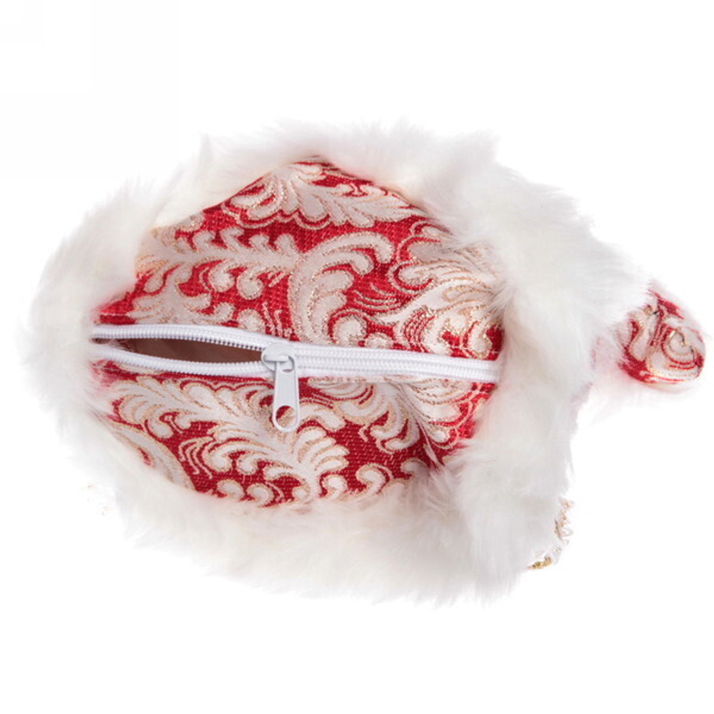 Снегурочка 35 см (без музыки) с отделением под конфеты/подарок, красная шуба