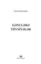 Gənclərə tövsiyələr