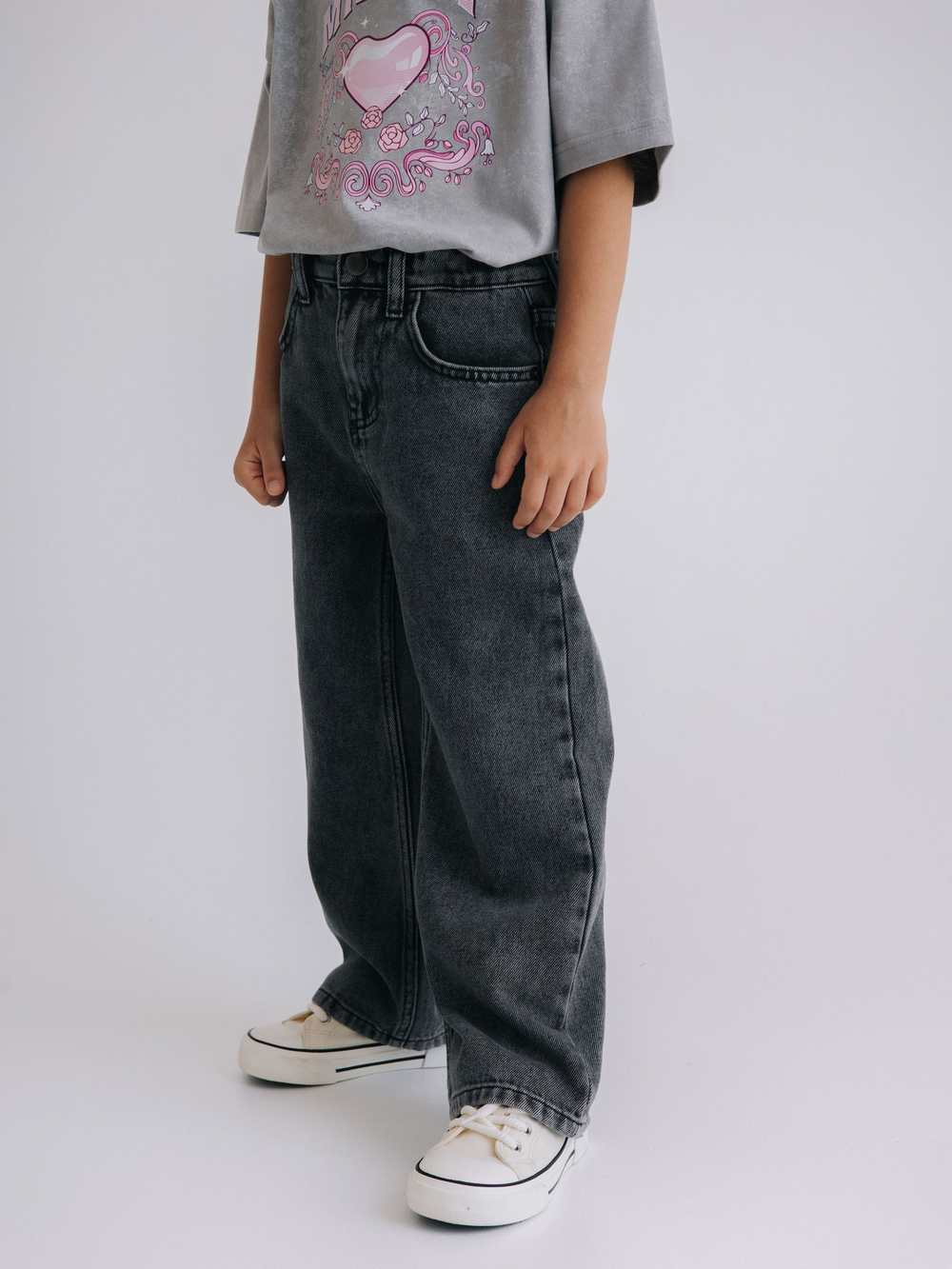 Джинсы Wide Leg, Серый