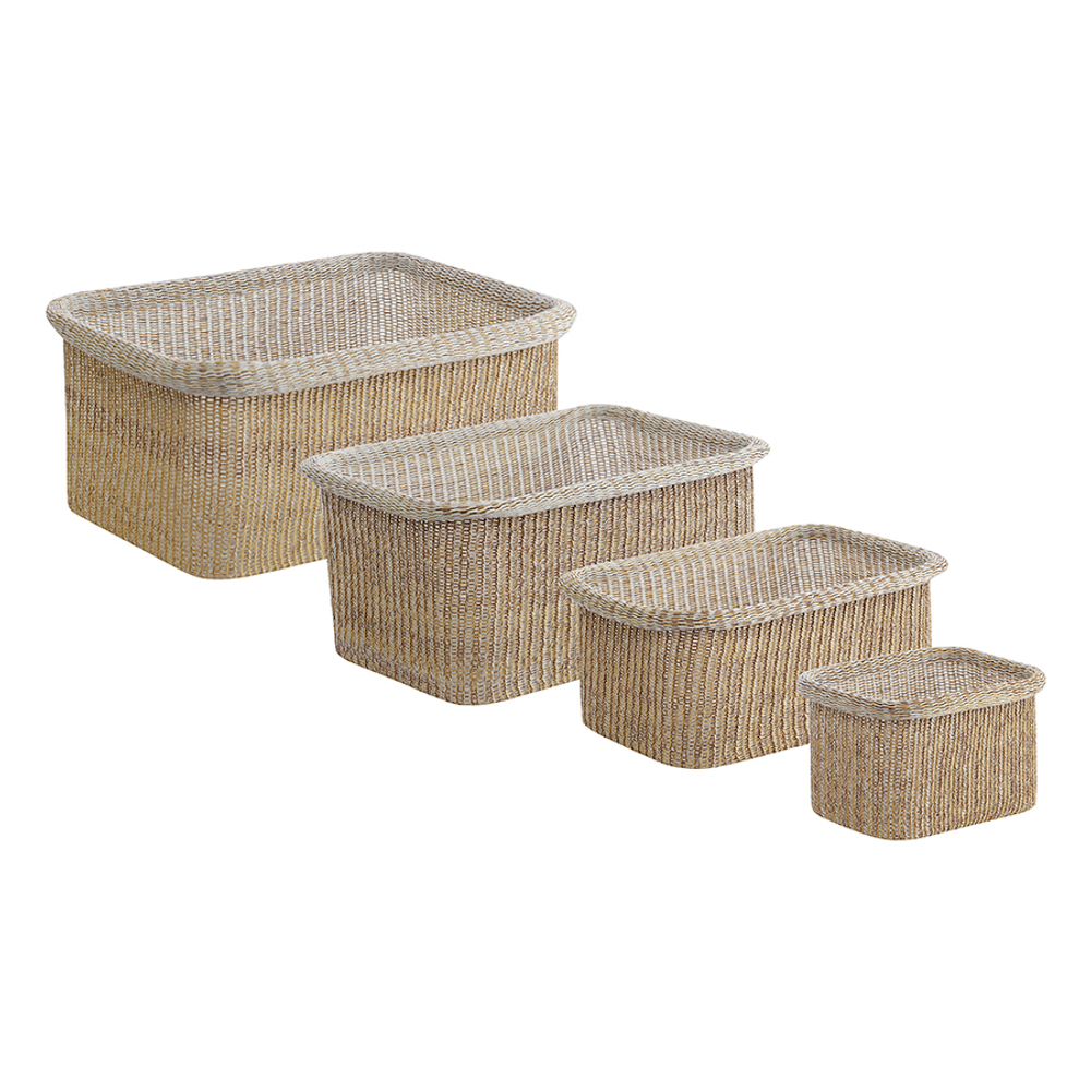 Набор из 4 корзин для хранения Sustainable collection, бежевый