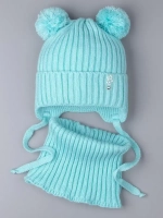 Шапка со снудом для девочки демисезонная