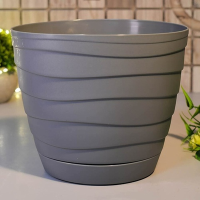 Горшок цветочный Бриз 2,7л, серый