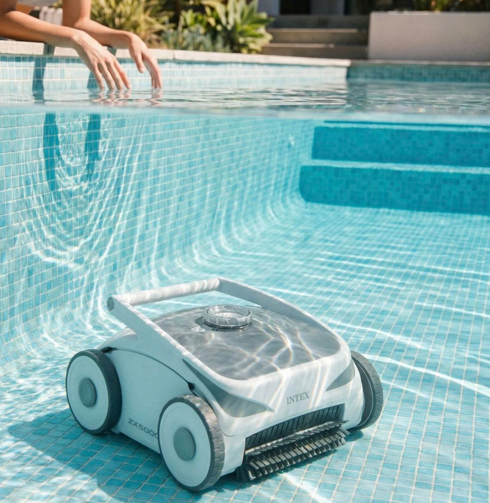 Робот-пылесос для бассейна Intex 28006, автоматический вакуумный очиститель дна ZX100