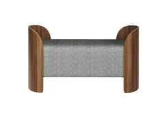 Банкетка Lagom 2 120 см (серый рогожка, орех)