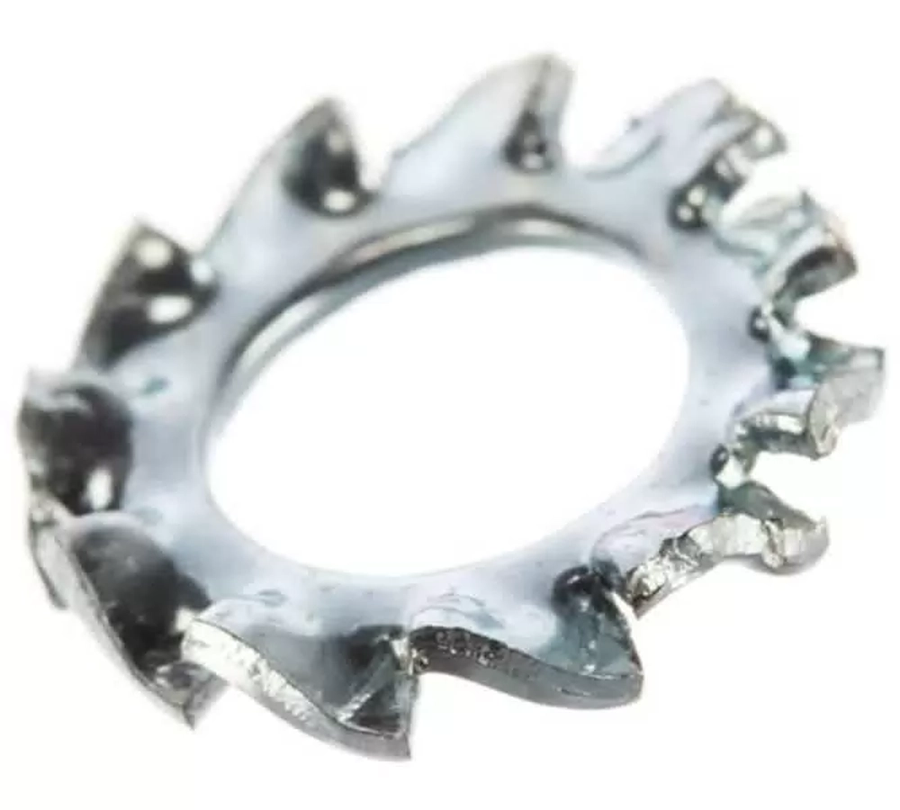 Шайба зубчатая Стройбат DIN 6798 5мм белый, цинк, 15 шт.