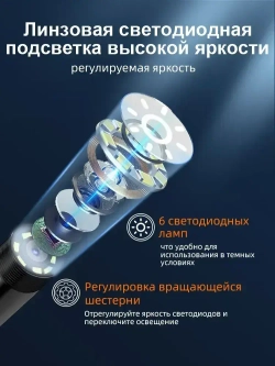 длиной 3 метра,Эндоскоп для смартфона, Гибкая камера,для смартфона Android, IOS ,Type-C,Lighting,Micro USB
