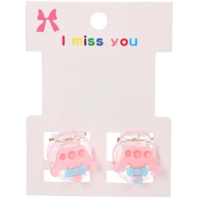 Заколки – крабы детские для волос 2шт на блистере «МАРЦИПАН», Корона, 1,2см