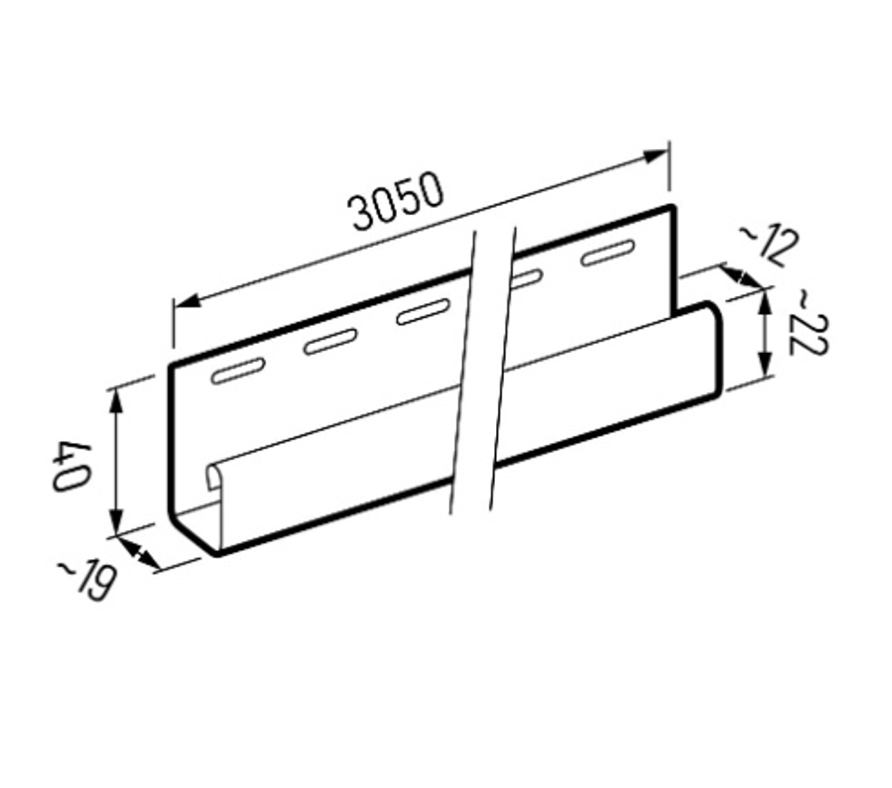Виниловый ARTFACADE J–профиль White/Gray/Antracyt