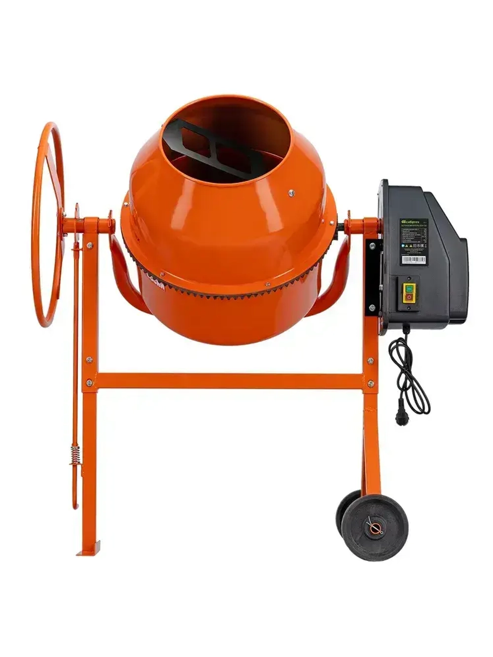 Бетономешалка строительная СИБРТЕХ, БСН-130, 130 л объем бака и 500 Вт мощность, чугунный венец и поликлиновый ремень, защита от перегрева и случайного пуска, без редуктора, бетоносмеситель, 95511