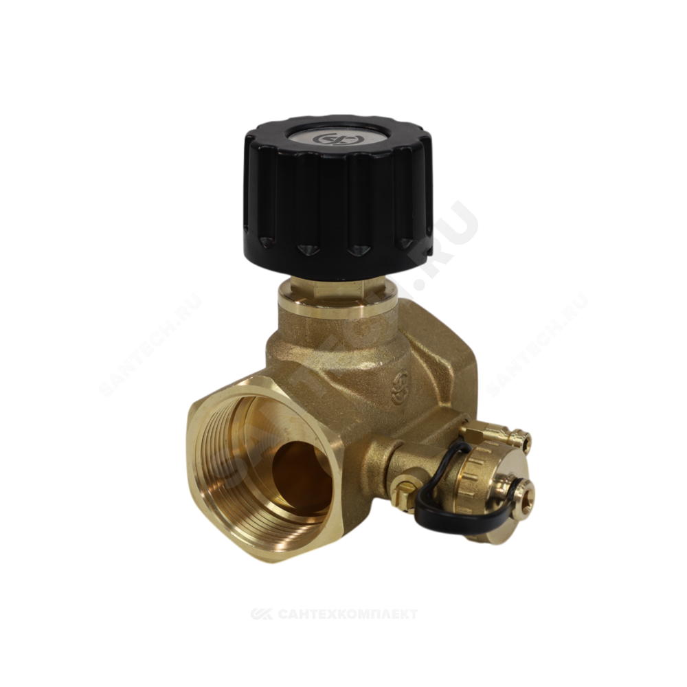 Клапан балансировочный ручной латунь 2013 Ду 15 G1/2" Ру16 Тмакс=120 оС ВР Kvs=1.6м3/ч с измерительными ниппелями EURO Aquasfera 2013-01