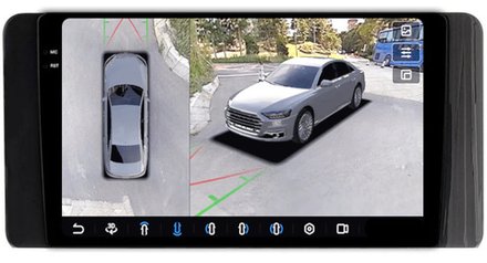 Магнитола для Volkswagen Polo 6, Skoda Rapid 2 2020+ - FarCar BX3017M-360 монитор 10.36" 2K QLED на Android 13, 6Гб+128Гб, CarPlay, 4G SIM-слот, 4 камеры в комплекте