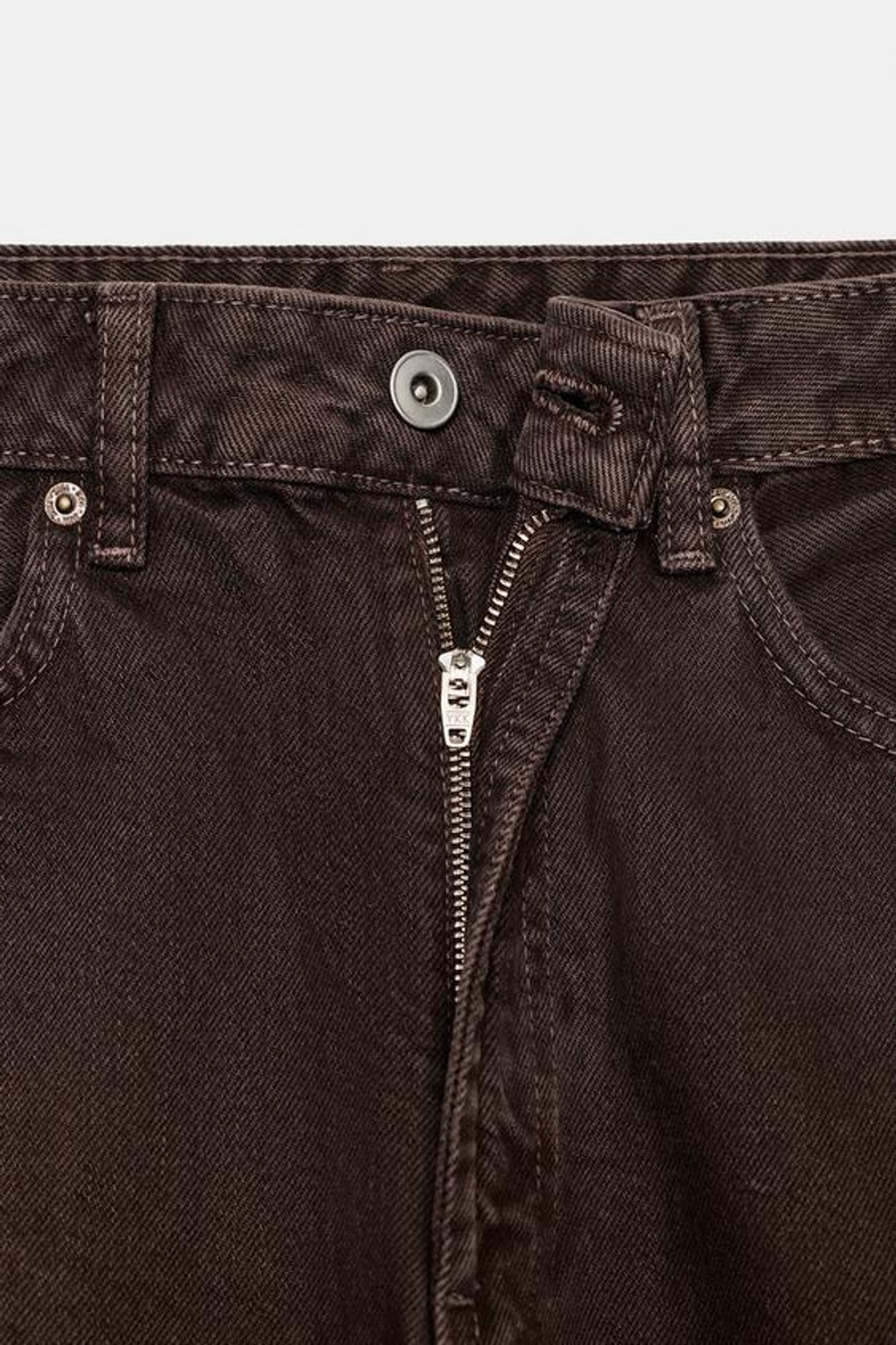 ZARA ДЖИНСЫ TRF BAGGY BALLOON СО СРЕДНЕЙ ПОСАДКОЙ, КОРИЧНЕВЫЙ