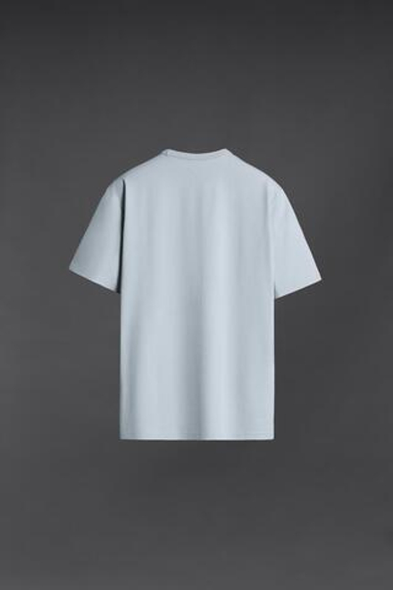 ZARA СПОРТИВНАЯ ФУТБОЛКА КОМФОРТНОЙ ПОСАДКИ, ЖЕМЧУЖНО-СЕРЫЙ