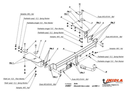 Фаркоп IMIOLA CH.007 Chevrolet Aveo седан 2006-2012(паспорт и сертификат в комплекте)(без электрики)