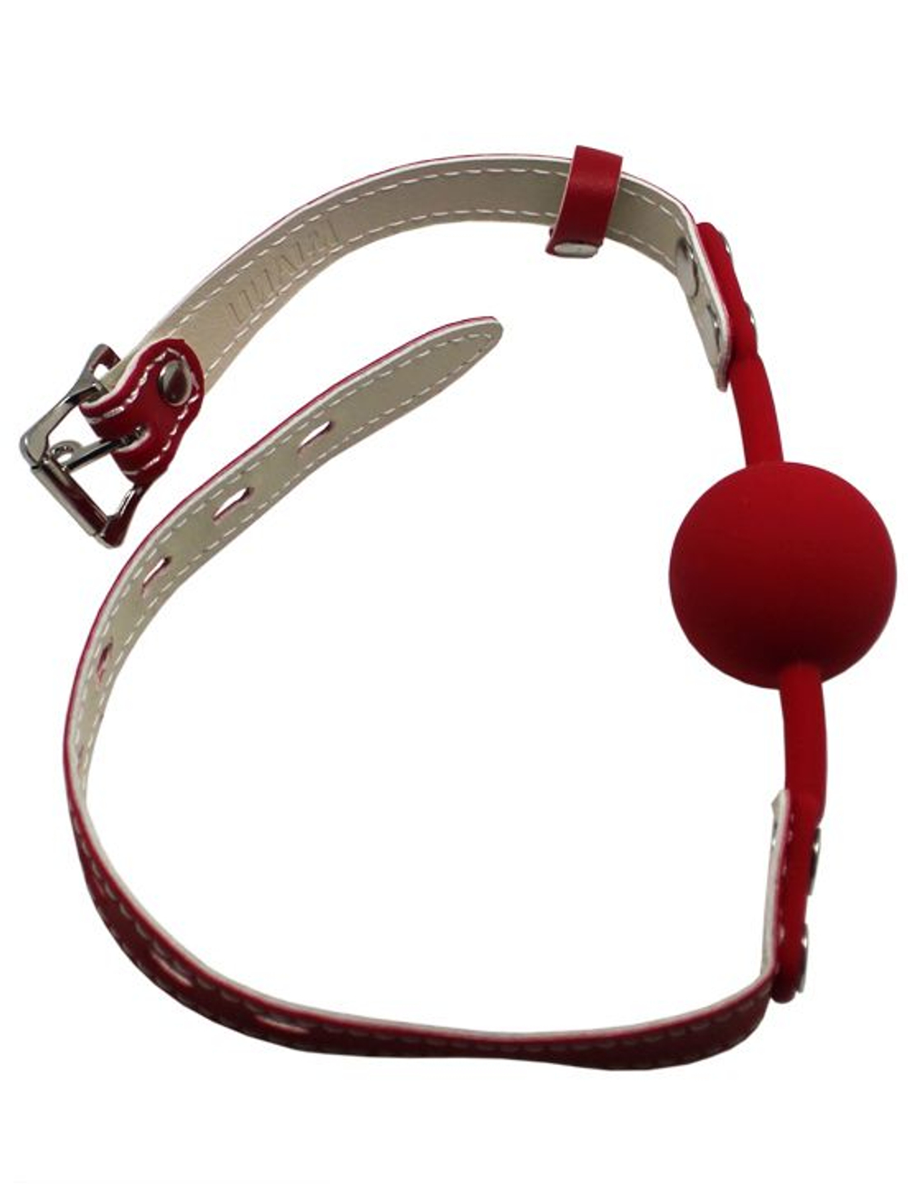 Красный силиконовый кляп с фиксацией и замочком (Цвет: красный)