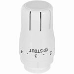 Комплект клапанов термостатических угловой STOUT Design - 1/2" (ВР/НР-американка, PN10, Tmax 120°C, EPTF уплотнение, цвет черный)