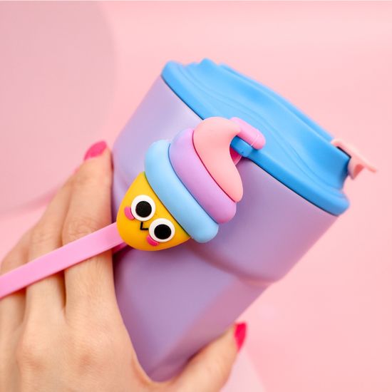 Термос Happy Funny party с мороженым, фиолетовый, 450мл