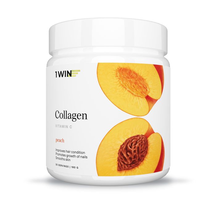 Коллаген с Витамином С &quot;Персик&quot;, Collagen + Vitamin C Peach, 1Win, 180 g