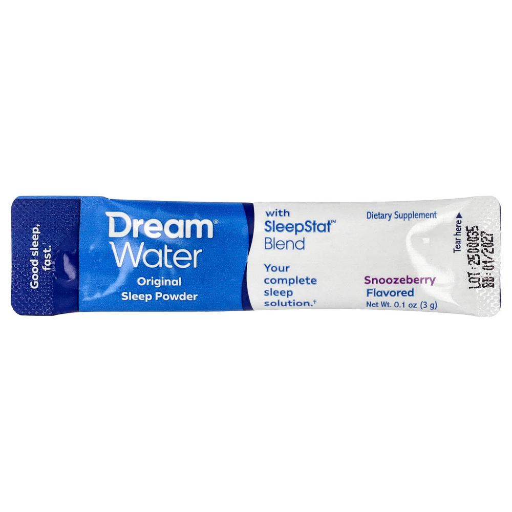 Dream Water, Оригинальный порошок для сна со смесью SleepStat ™, ягоды для сна, 10 пакетиков по 3 г (0,1 унции)