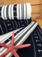 Набор полотенец "Santorini", якоря, темно-синий (10265316)