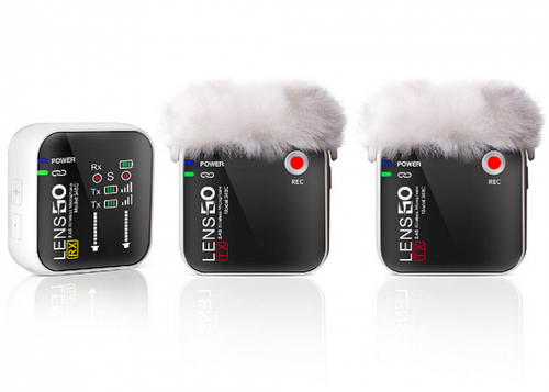 Радиомикрофон LENSGO 348C White 1v2 на 2 канала (белый)