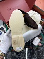 Лоферы Loro Piana вставка из кожи крокодила