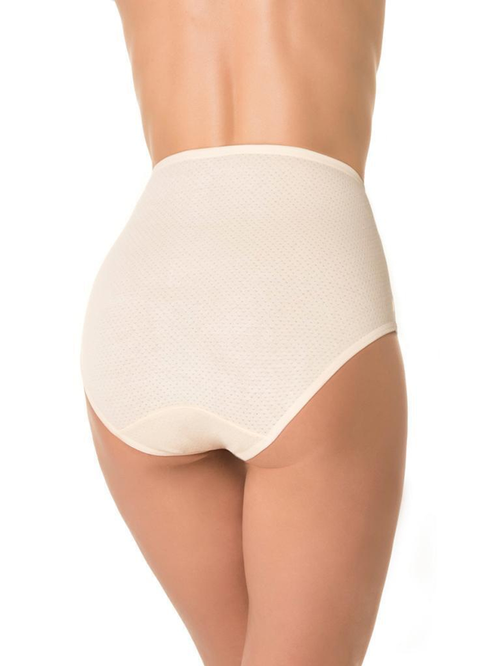 Трусы с высокой линией талии из мягкого перфорированного хлопка (Размер: XXL) (Цвет: черный)