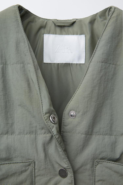 ZARA КУРТКА ИЗ НЕПРОМОКАЕМОЙ ТКАНИ, МЯТНЫЙ