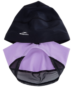 Шапочка для плавания Duplo Black/Lilac, полиамид, для длинных волос