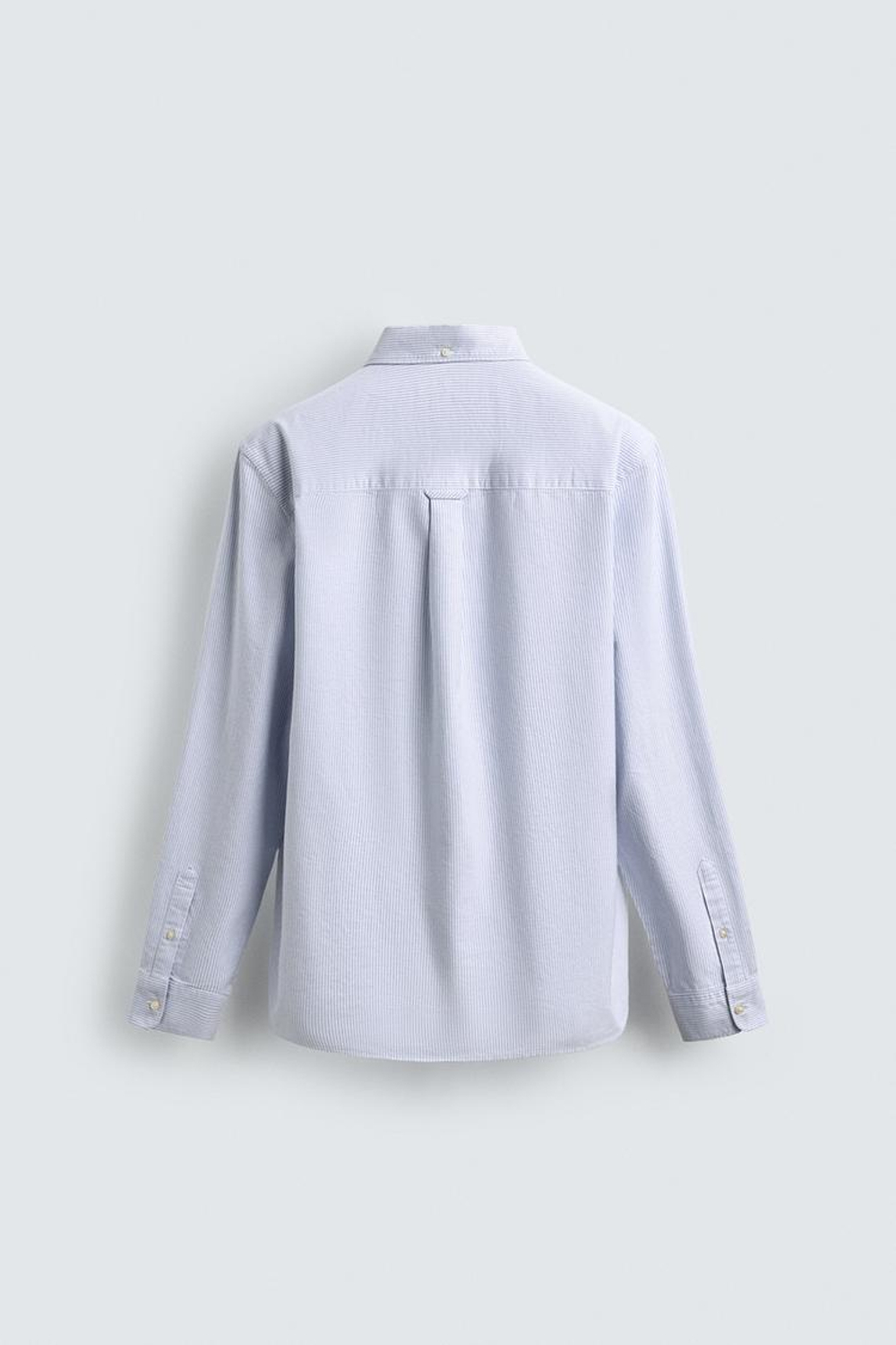 ZARA РУБАШКА С ФАКТУРНОЙ ОТДЕЛКОЙ, БЕЛЫЙ/НЕБЕСНО-ГОЛУБОЙ