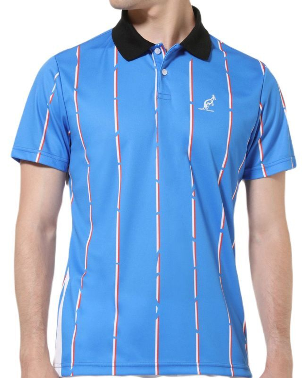 Мужское теннисное поло Australian Ace Polo Shirt With Stripes - blu zaffiro