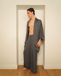 Кимоно мужское серое