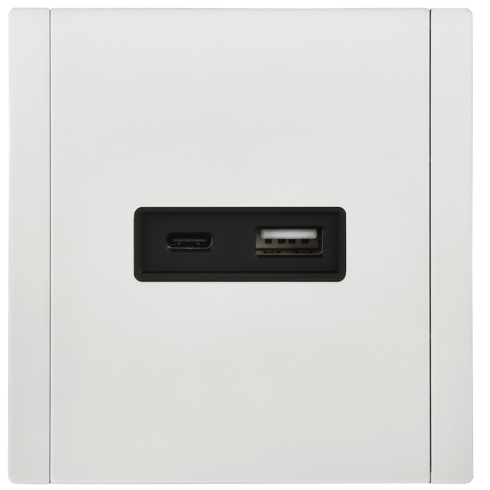 FORTE&PIANO Розетка USB A+C 18Вт FP251M металл белый IEK