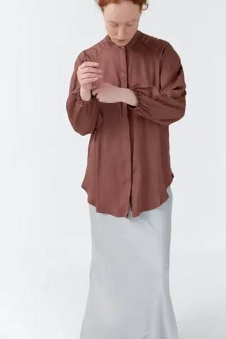 Рубашка покроя реглан из коричневой вискозы