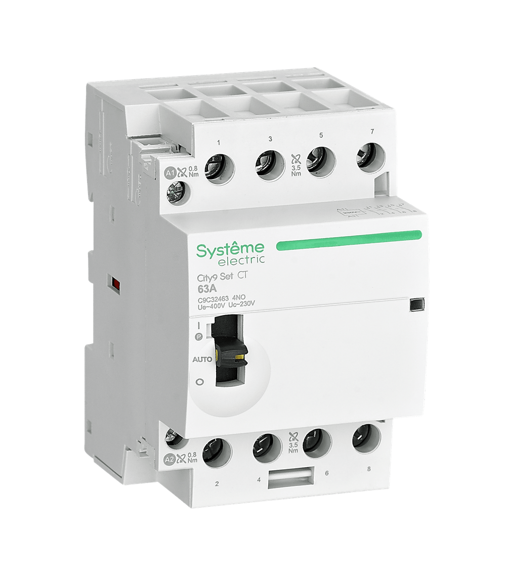 Контактор модульный 63A 400В 4НО AC 4Р 400В-230В City9 Set C9C32463 Systeme Electric