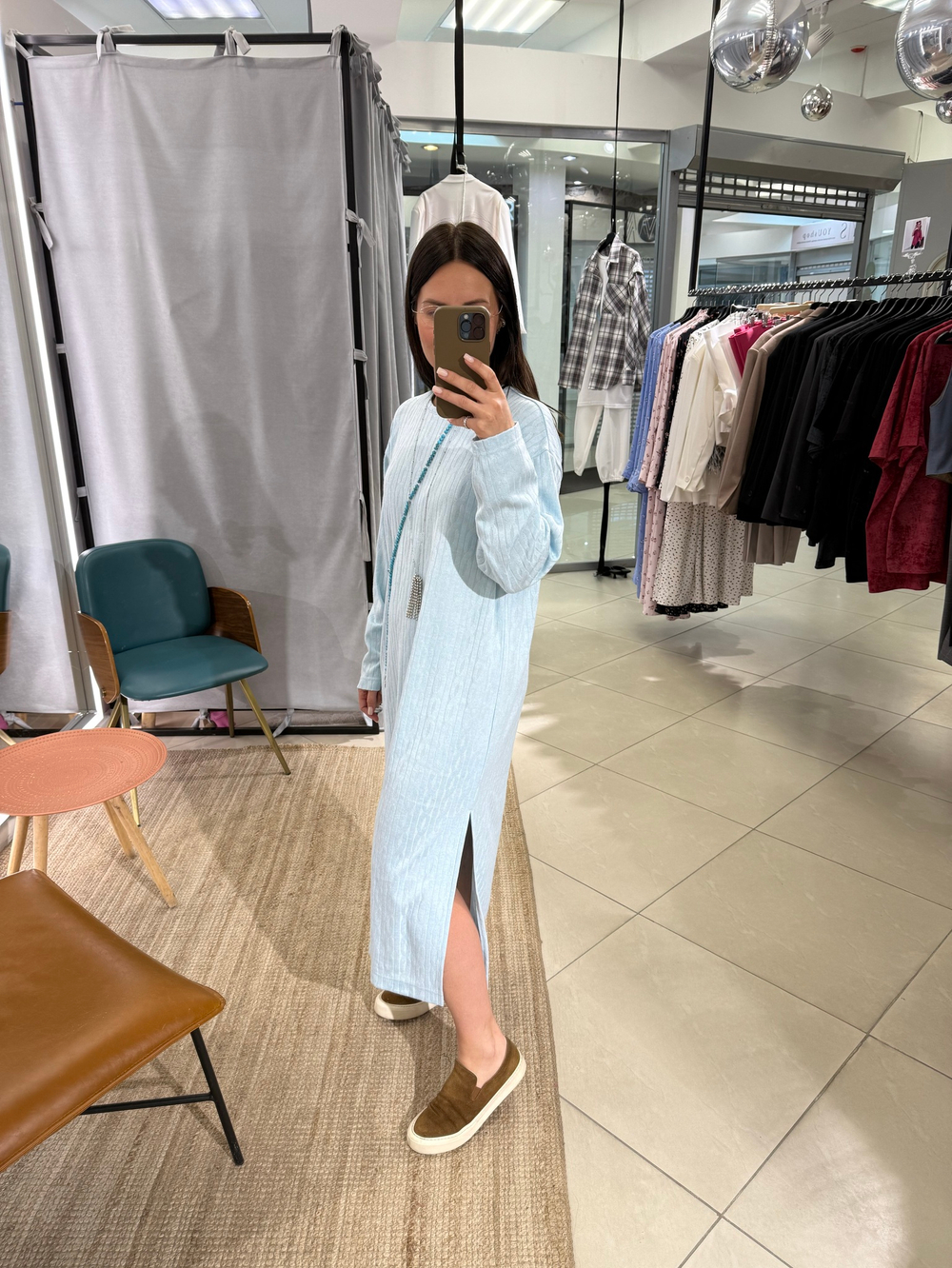 Платье «Косы» нежно-голубое