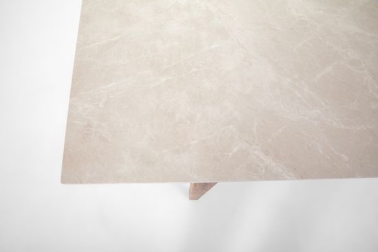 Стол Франк (дуб/нога венге/столешница керамика жемчуг)