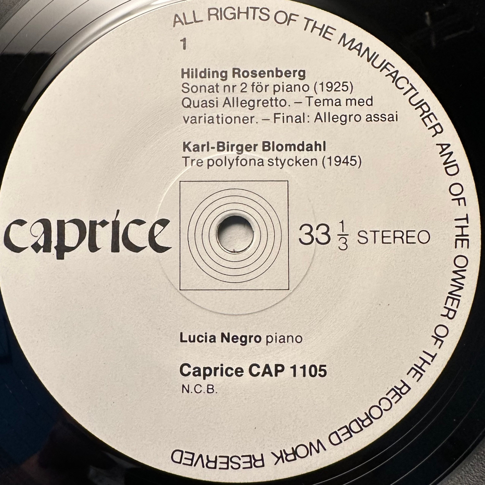 Lucia Negro - Lucia Negro, Piano (Швеция 1987г.)