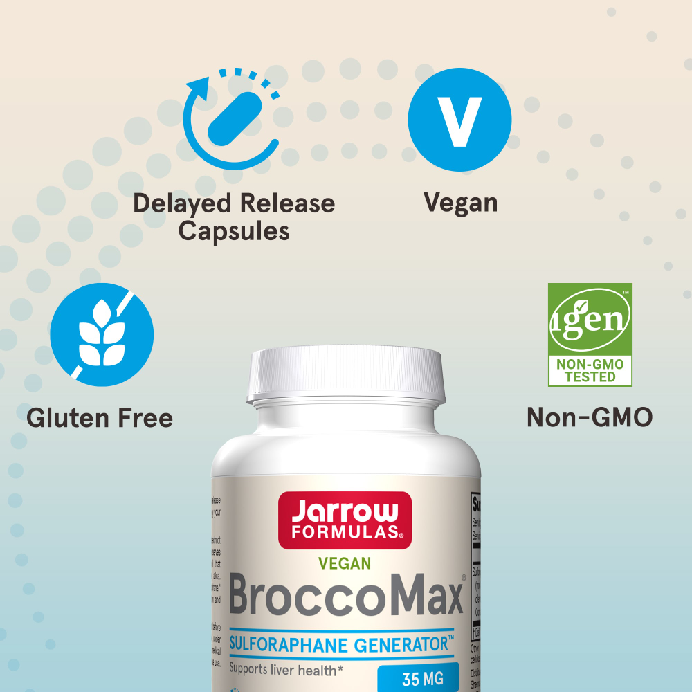 Jarrow Formulas, BroccoMax для веганов, 60 растительных капсул (17,50 мг в 1 капсуле)
