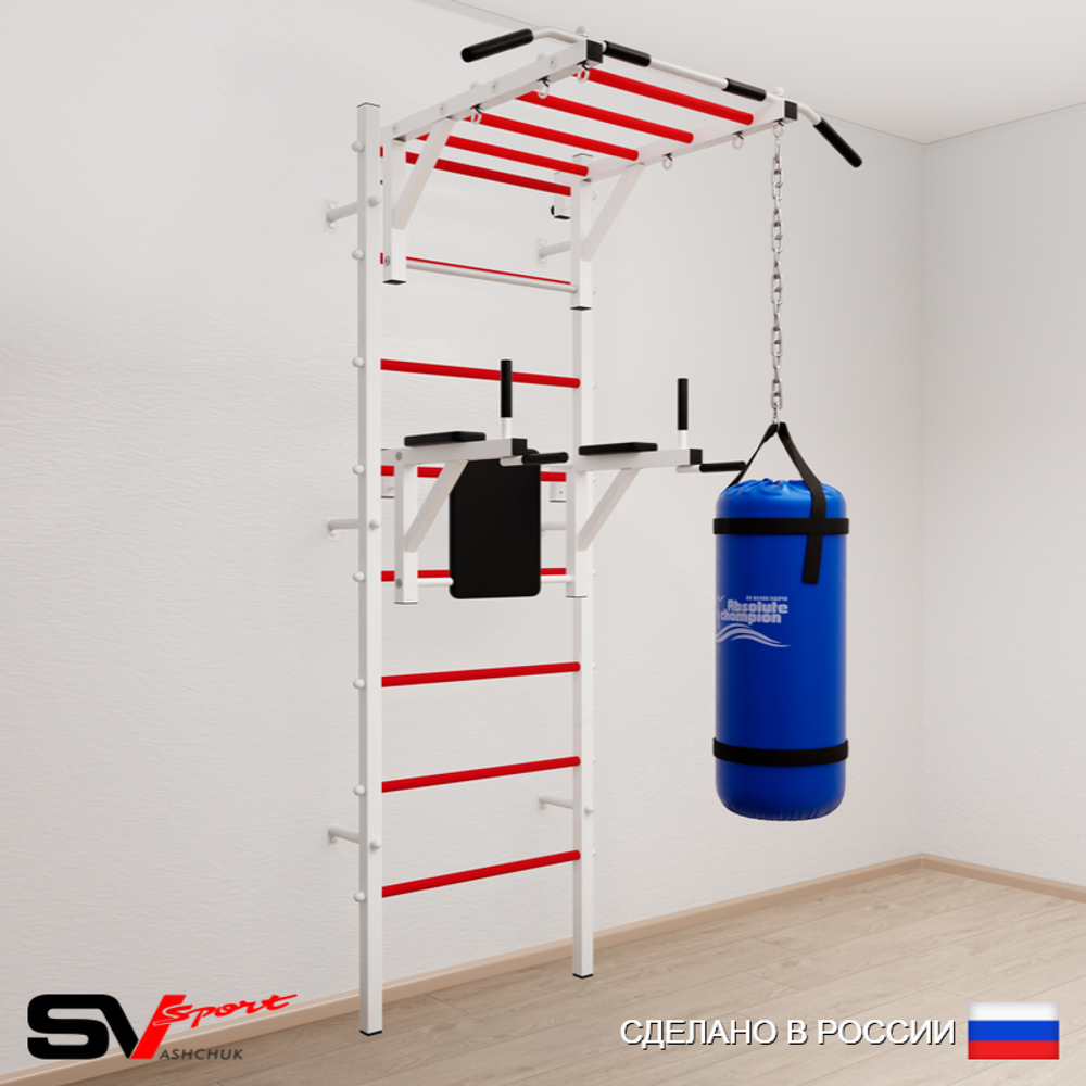 Шведская стенка Sv Sport 5222 (Турник рукоход/Брусья/Цепь/Мешок 22кг)