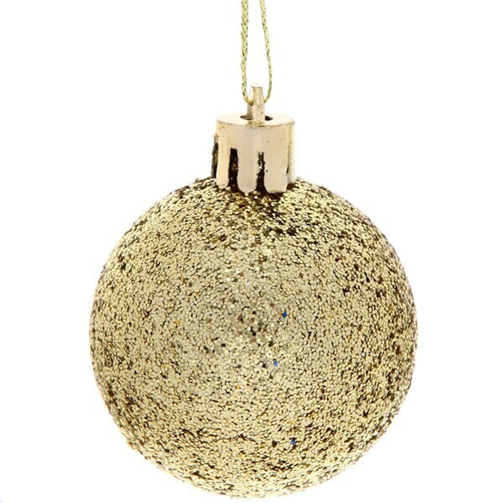 Новогодние шары 5 см (набор 24 шт) «Микс фактур», золото