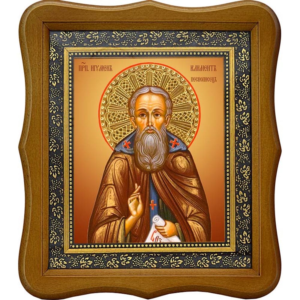 Климент Песнописец, преподобный игумен. Икона на холсте.