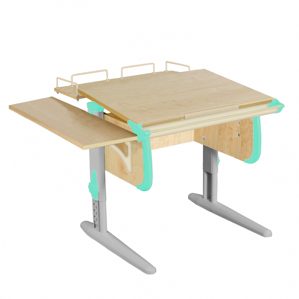 Растущая парта Дэми СУТ 24 с задней полкой СУТ.14.210 и боковой полкой СУТ.24.230 (1020×880 мм)