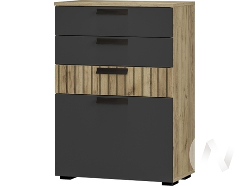 Комод КМ-12 тип 1 Гостиная Мишель (крафт;графит/графит)