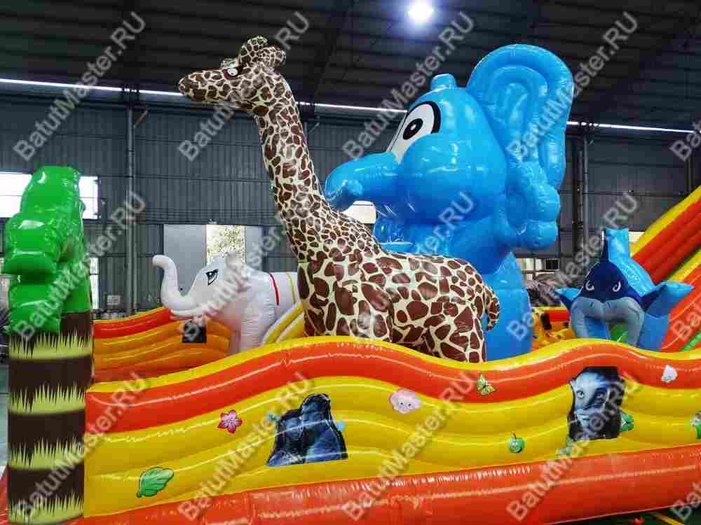 Коммерческий надувной батут "Африканские приключения" 18*9*6 м